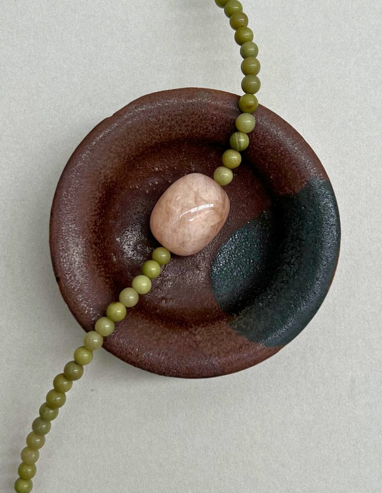 Cairn 21 – Alashan Agate & Pink Beryl Necklace
