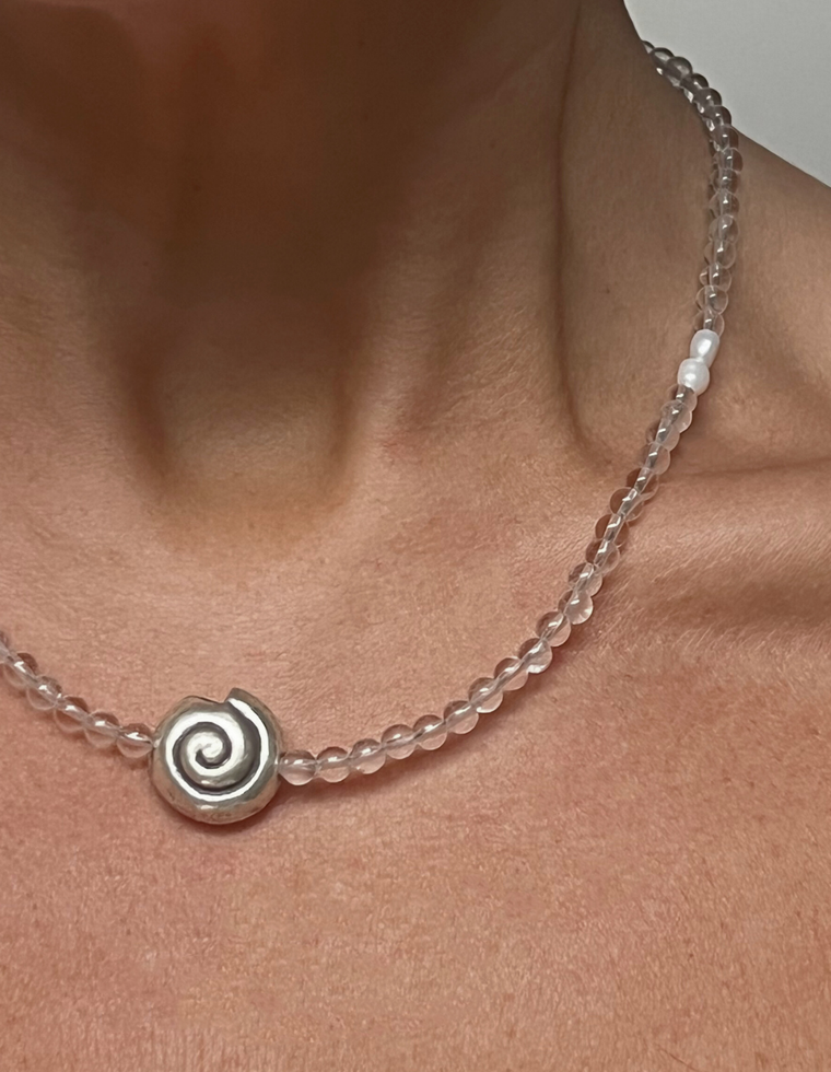 Aleris - Clear Quartz & Pearl Necklace
