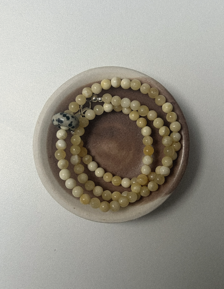 Settle Five - Yellow Jade & Dalmatian Jasper Necklace