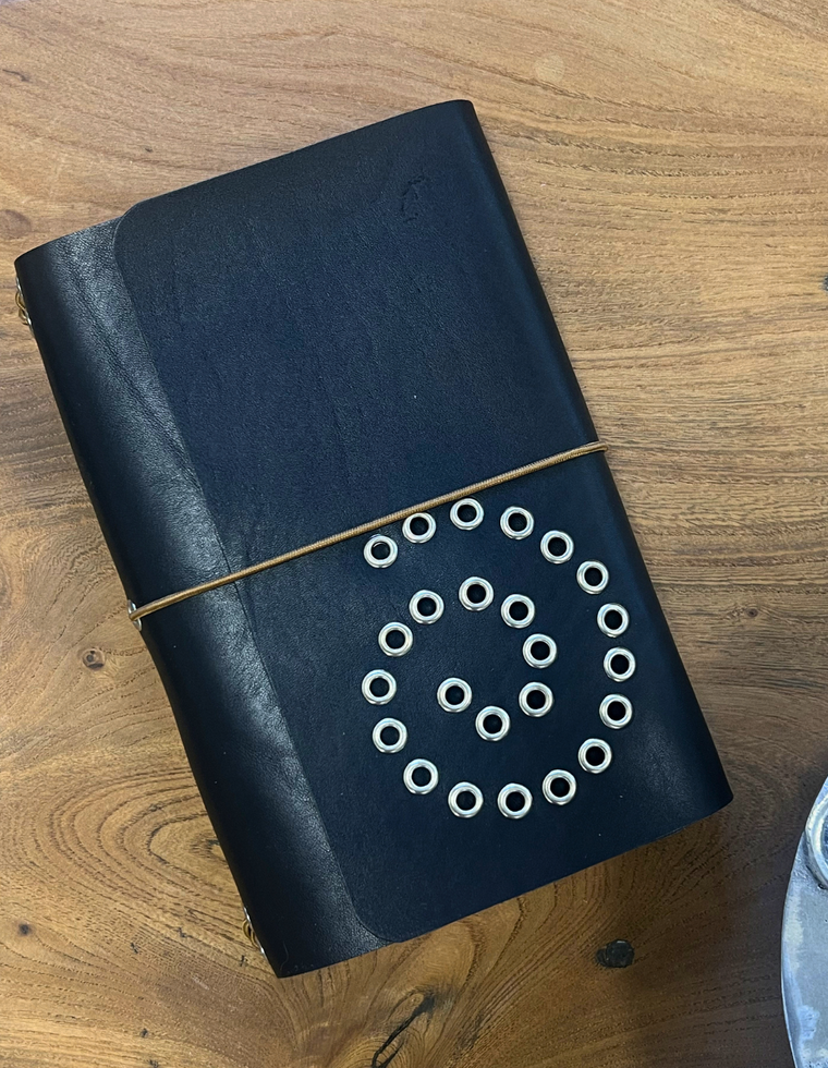 Black Leather Spiral Journal