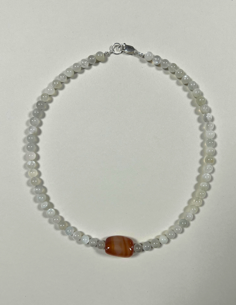 Aelith - Moonstone & Carnelian Necklace