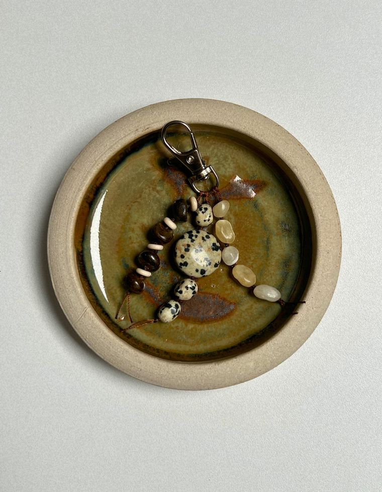 Stoned Charm - Bronzite & Yellow Jade