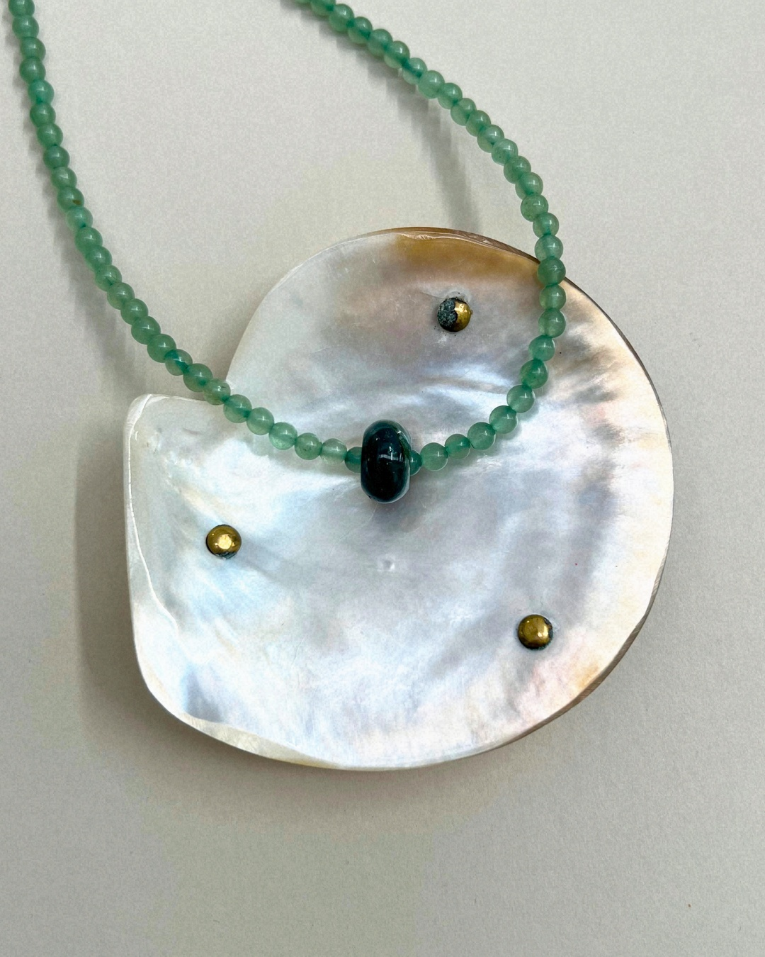 Celadon 17: aventurine and ocean jasper movement necklace, hand-strung by Palm of Feronia, photo 3