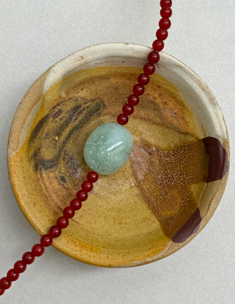 Cairn 29 – Carnelian & Green Beryl Necklace