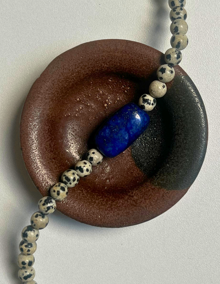 Commonplace 40 – Dalmatian Jasper & Lapis Lazuli Necklace