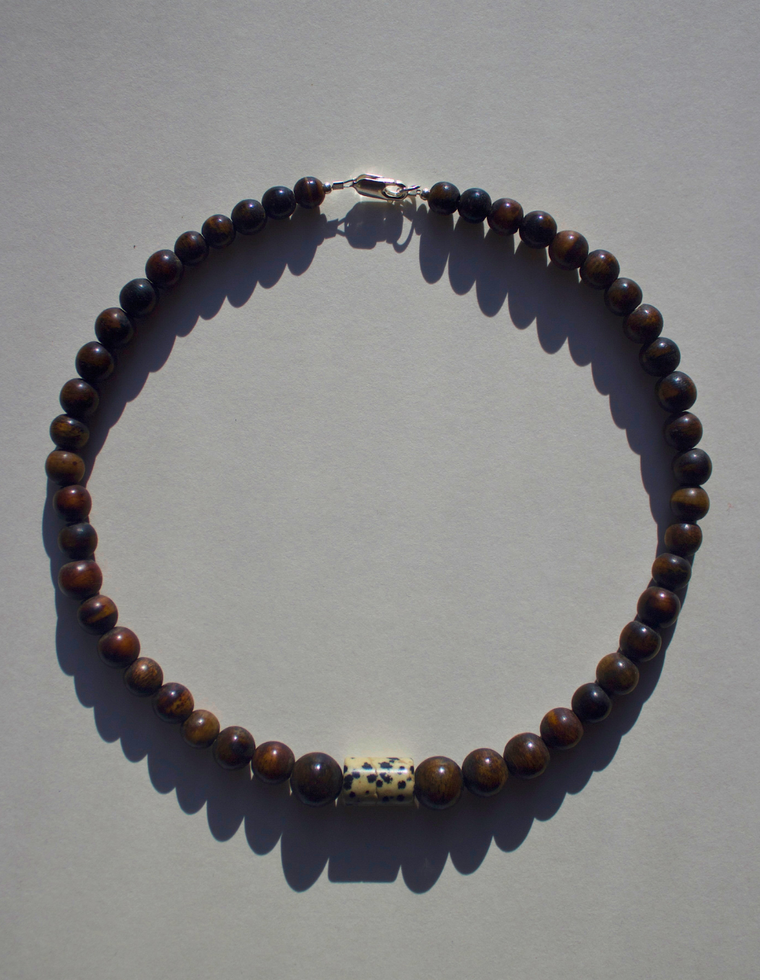 Faunus - Dalmatian Jasper & Wood Necklace