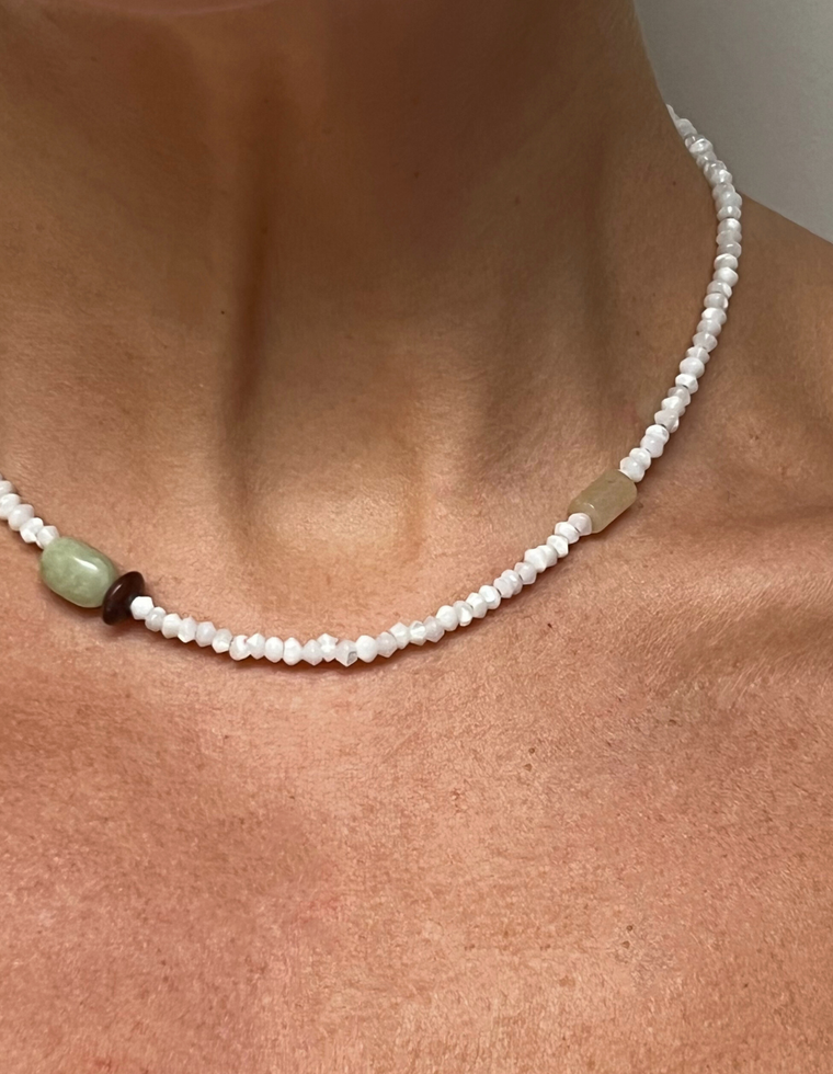 Cirelle - Mother of Pearl & Yellow Aventurine Necklace