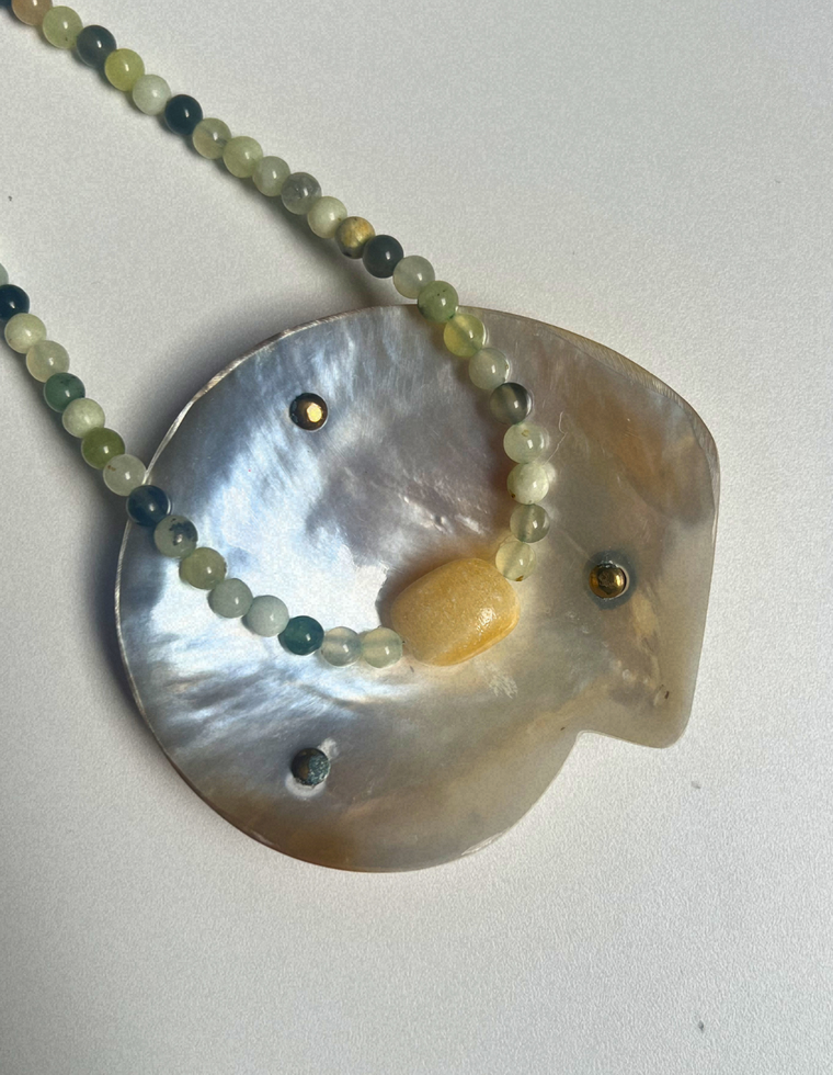 Drift 6 - Jade & Yellow Calcite Necklace