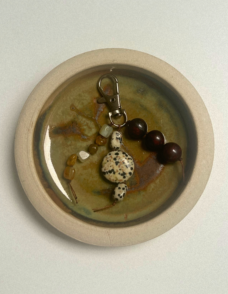 Stoned Charm - Jade & Bloodstone