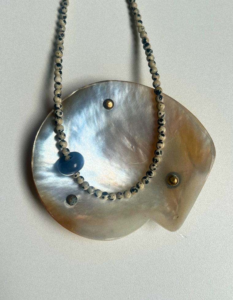 Idle Hands 57 - Blue Lace Agate Movement Necklace