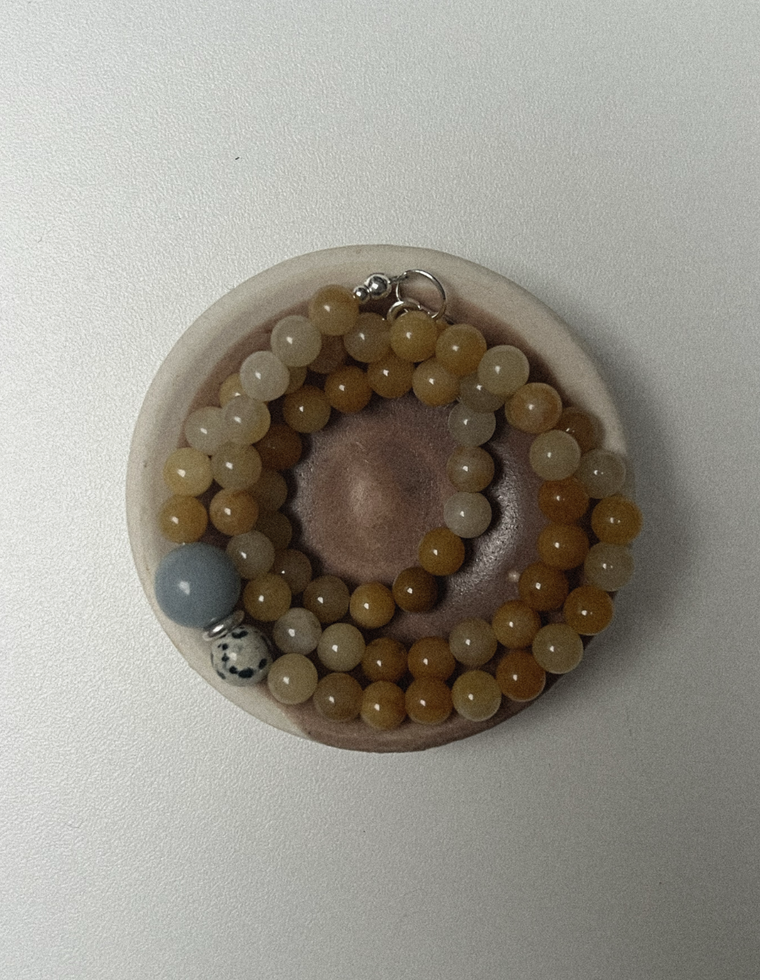 Tavira - Yellow Topaz & Angelite Necklace