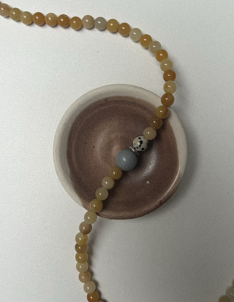 Tavira - Yellow Topaz & Angelite Necklace