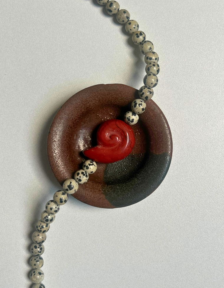 Commonplace 42 – Dalmatian Jasper Whorl Necklace
