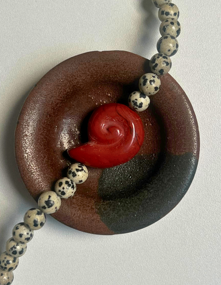 Commonplace 42 – Dalmatian Jasper Whorl Necklace