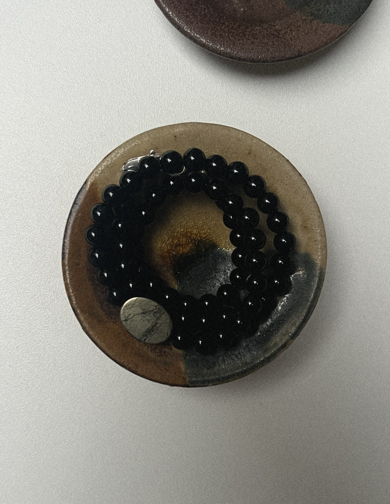 Valyra - Onyx & Pyrite Necklace