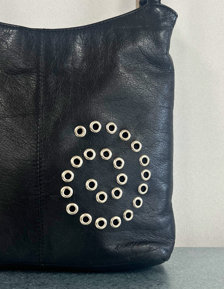 Spiral Stud Vintage Leather Bag / Piece 47