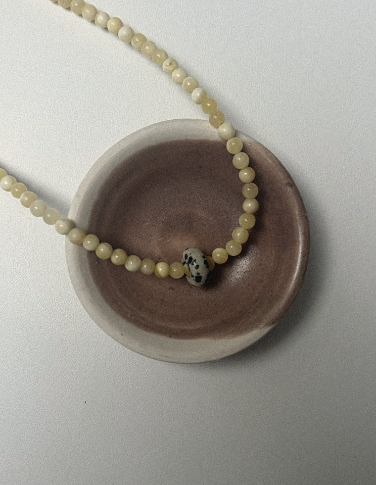 Settle Five - Yellow Jade & Dalmatian Jasper Necklace