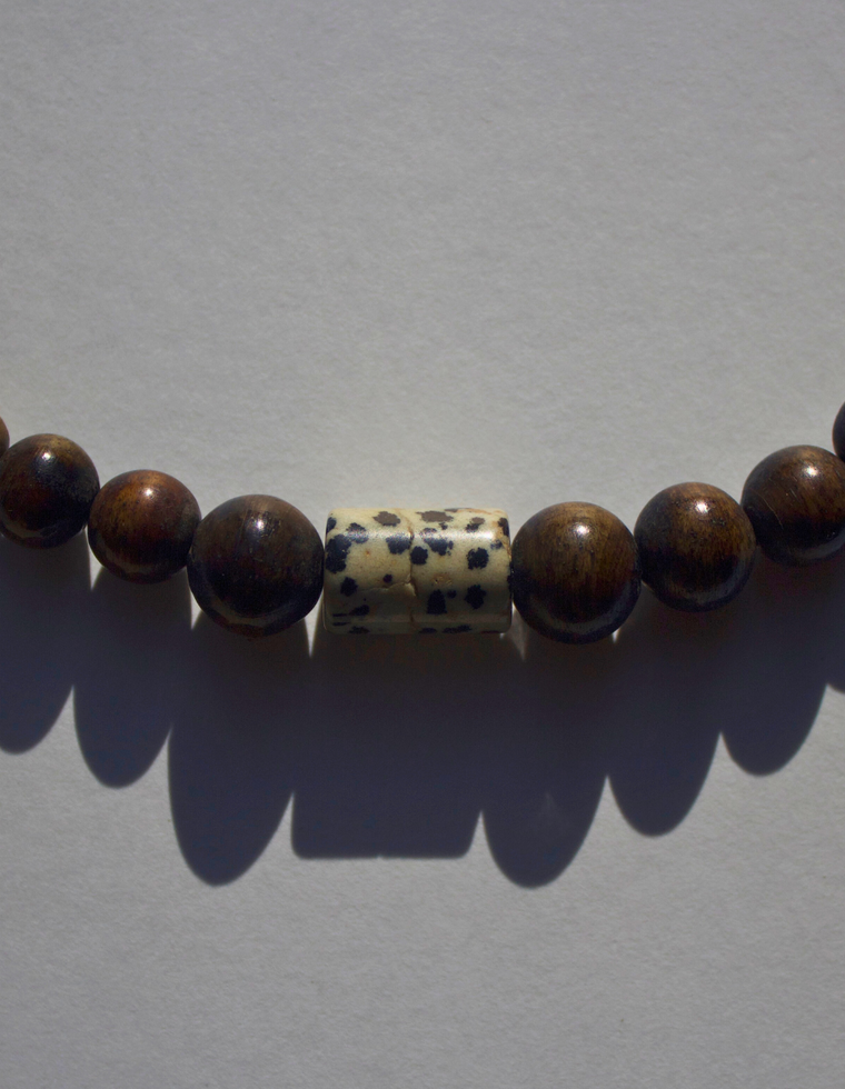 Faunus - Dalmatian Jasper & Wood Necklace