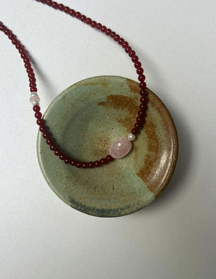 Solar 1 - Carnelian & Beryl Necklace