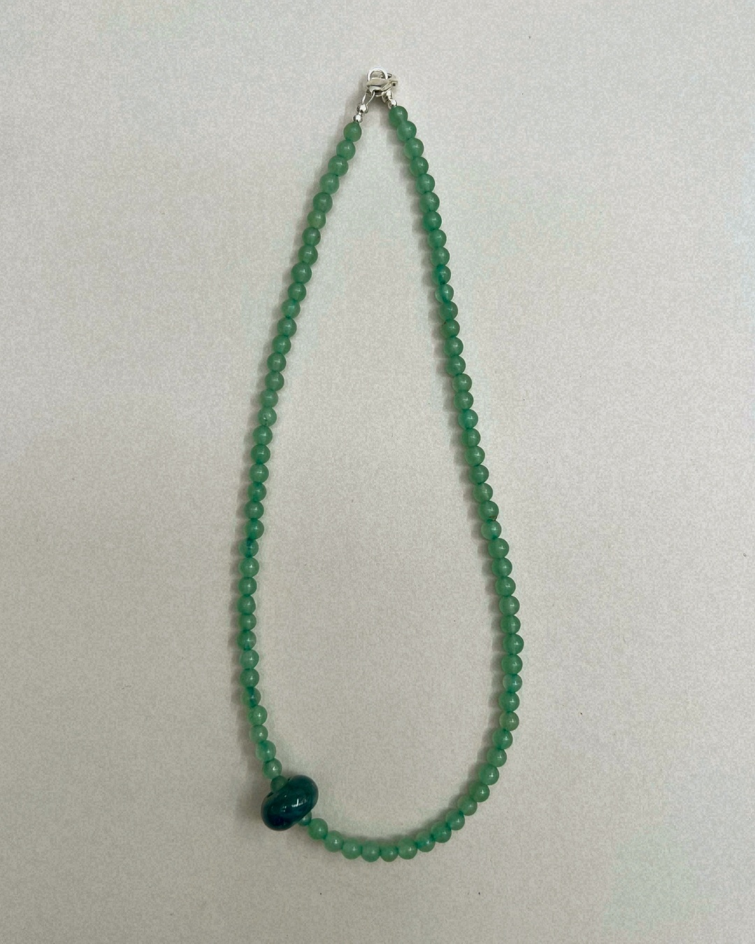 Celadon 17: aventurine and ocean jasper movement necklace, hand-strung by Palm of Feronia, photo 4