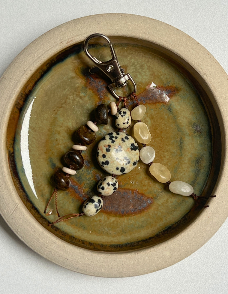 Stoned Charm - Bronzite & Yellow Jade