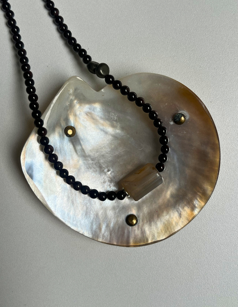 Solstice 12 - Garnet & Crazy Agate Necklace
