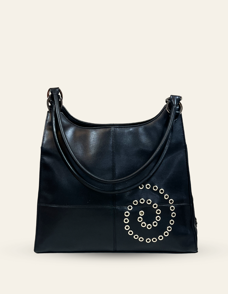 Spiral Stud Vintage Vegan Leather Bag / Piece 6