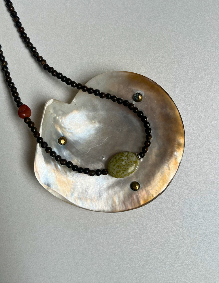 Grove 9 - Bronzite & Jade Necklace