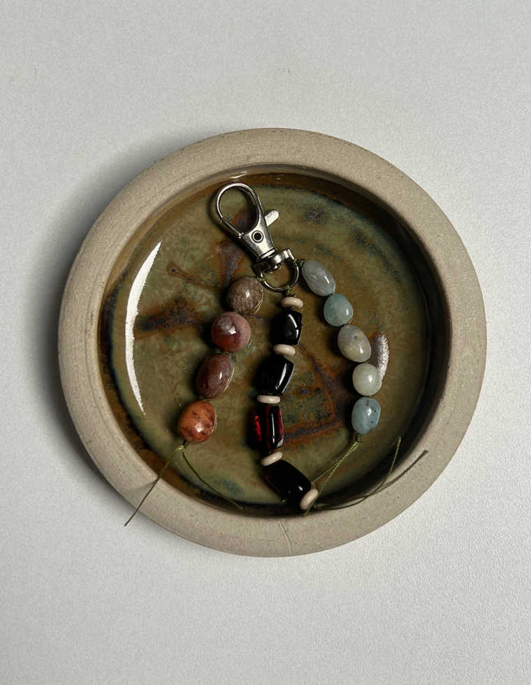Stoned Charm - Flower Amazonite & Amber