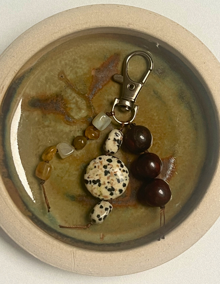 Stoned Charm - Jade & Bloodstone