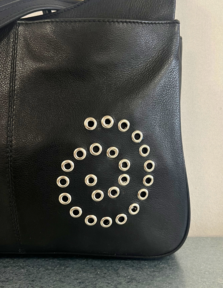 Spiral Stud Vintage Leather Bag / Piece 44