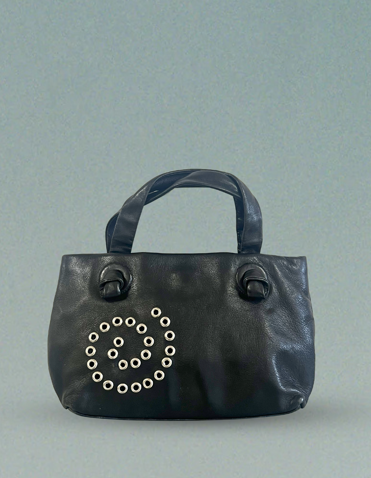 Spiral Stud Vintage Leather Bag / Piece 49
