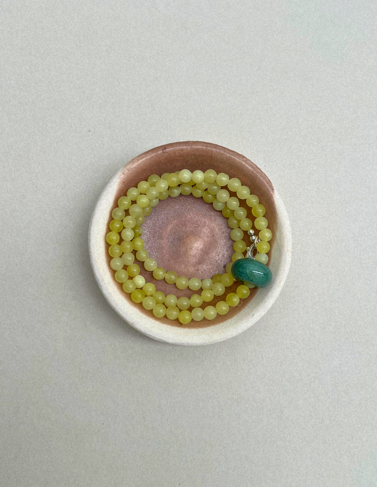 Habit 13 – Olive Jade & Indian Agate Movement Necklace