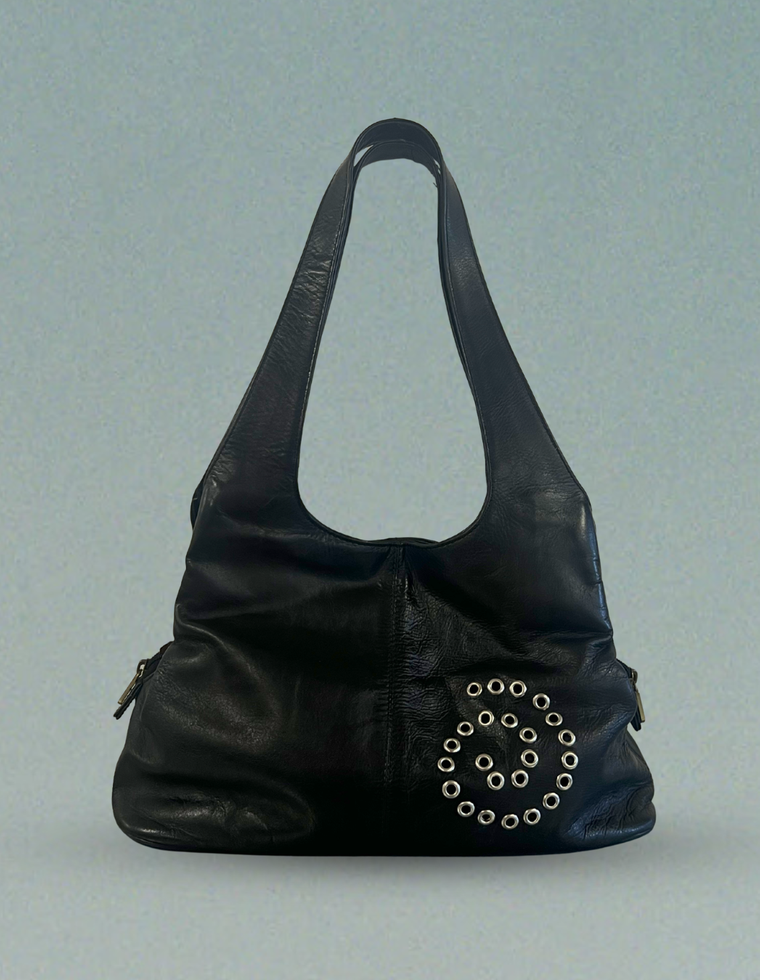 Spiral Stud Vintage Leather Bag / Piece 45