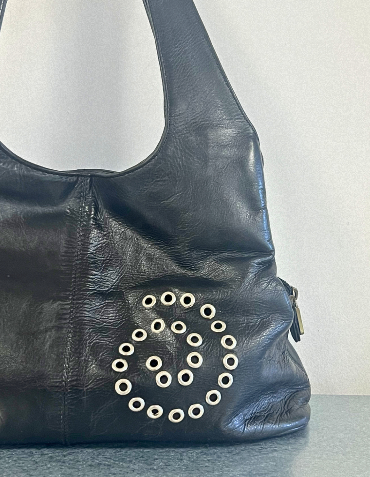 Spiral Stud Vintage Leather Bag / Piece 45