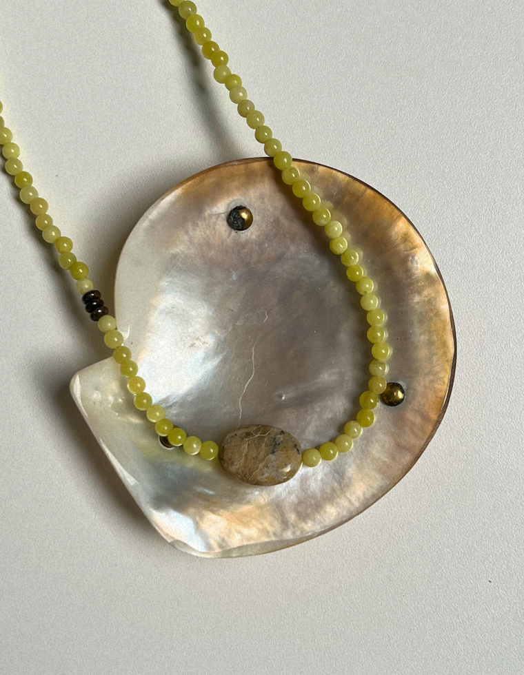 Orchard 8 - Olive Jade & Bronzite Necklace