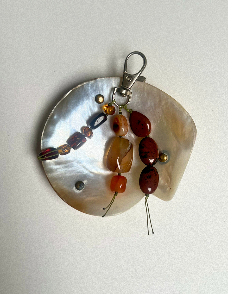 Stoned Charm - Carnelian & Mahogany Obsidian