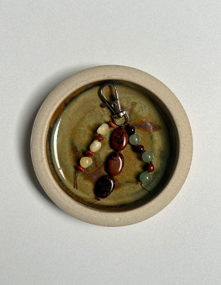 Stoned Charm - Yellow Jade & Mahogany Obsidian