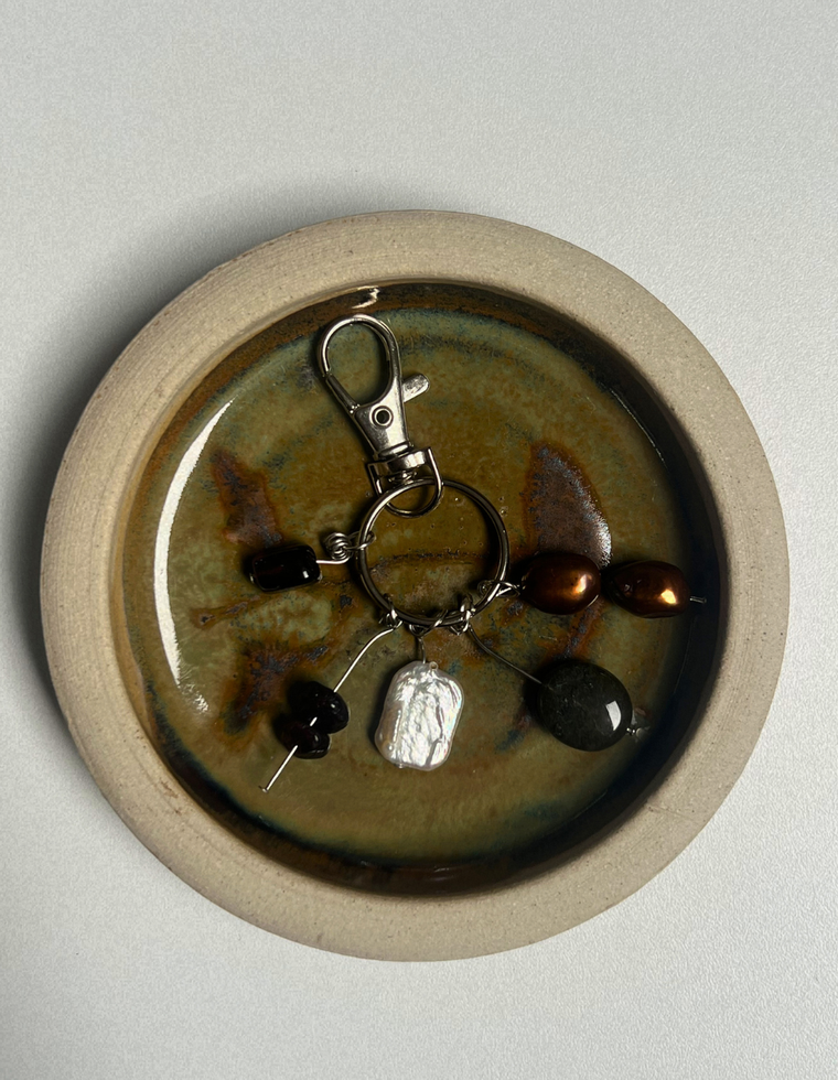 Orbit Charm – Amber & Garnet
