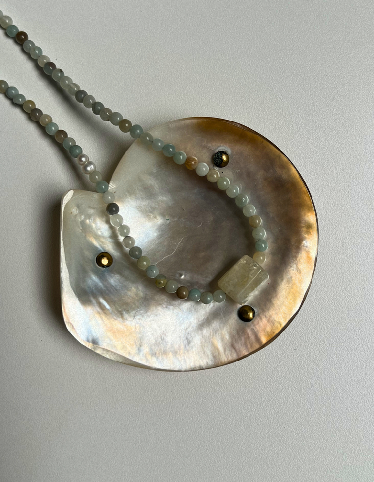 Grove 2 - Flower Amazonite & Citrine Necklace