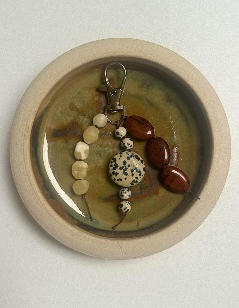 Stoned Charm - Mahogany Obsidian & Yellow Jade