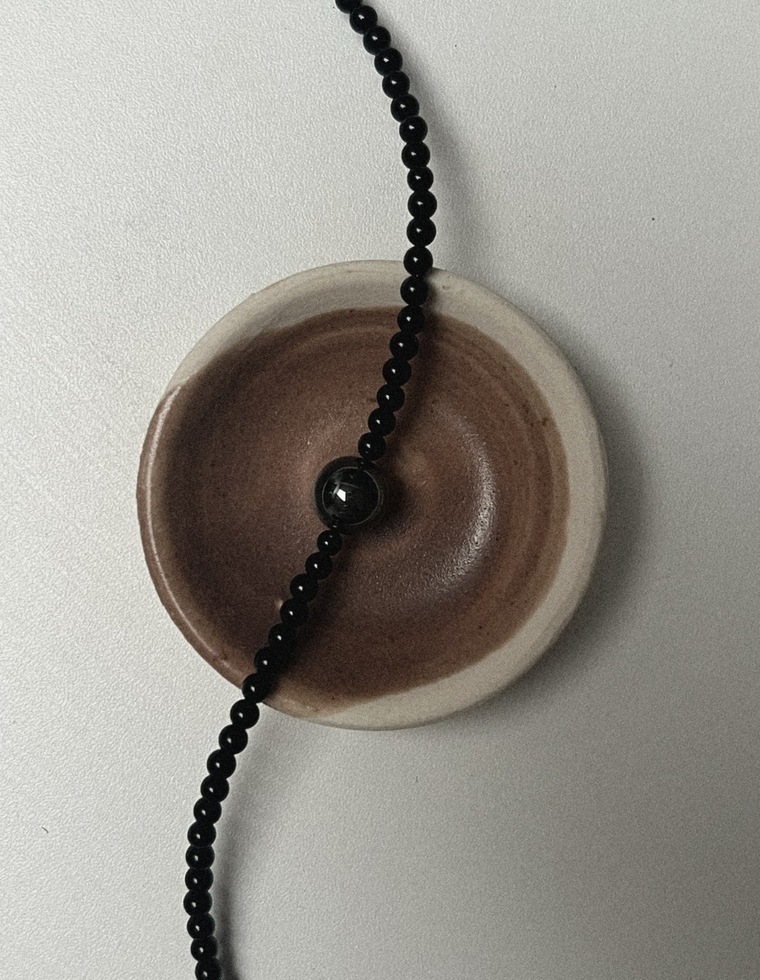 Unfurl 3 - Onyx & Hematite Necklace