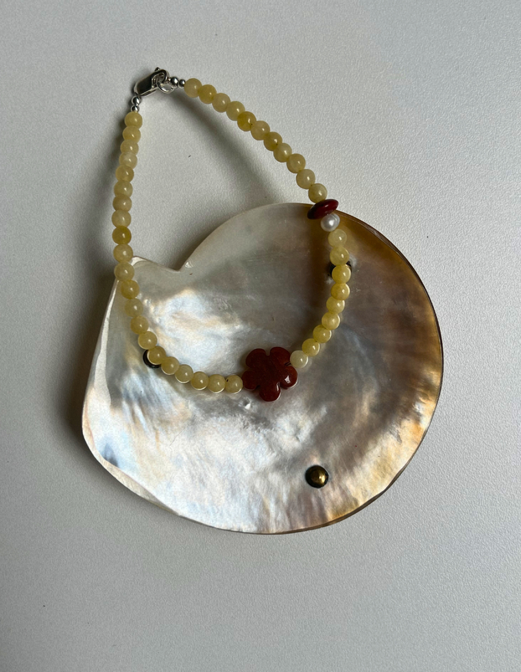 Solstice 14 - Yellow Jade Fleur Anklet