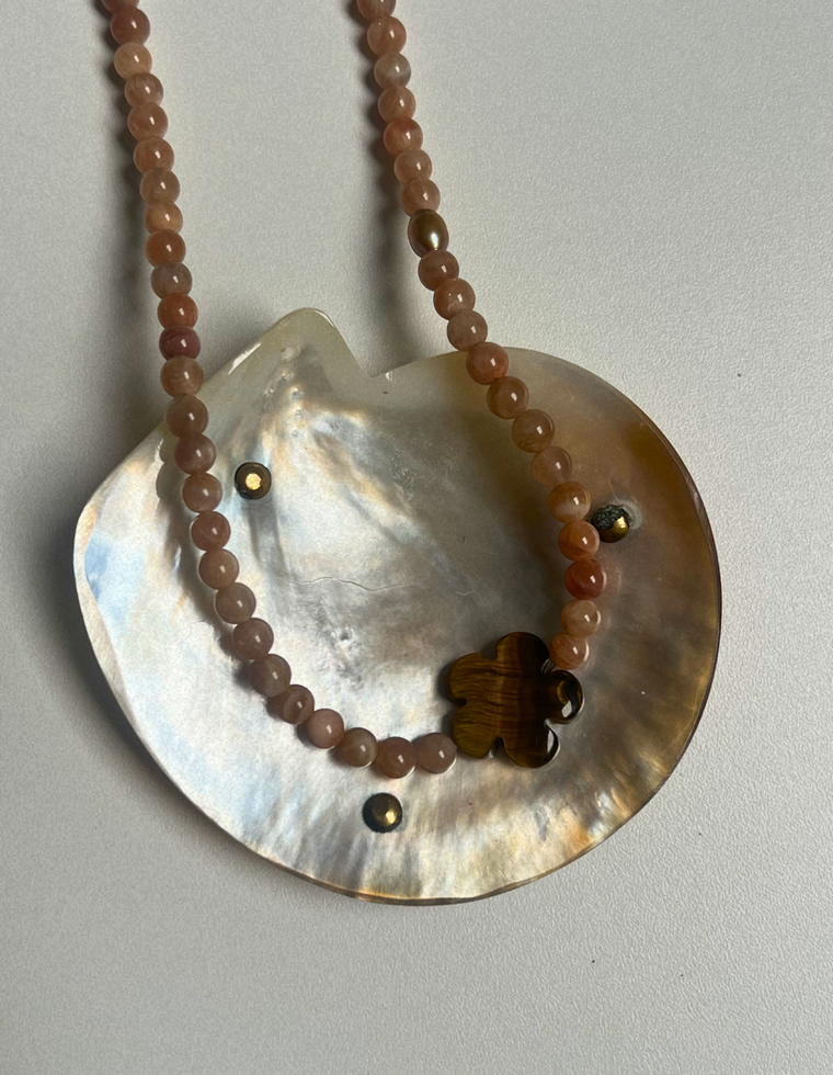 Sundial 4 - Sunstone & Tiger Eye Necklace
