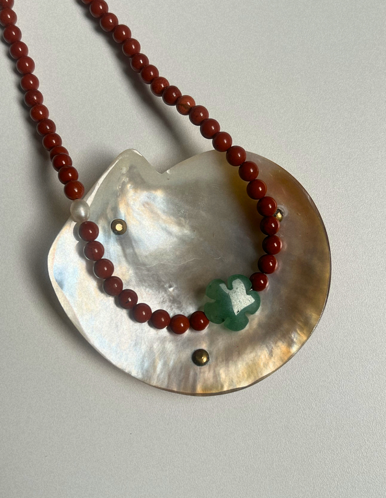 Fresco 4 - Red Jasper & Aventurine Necklace