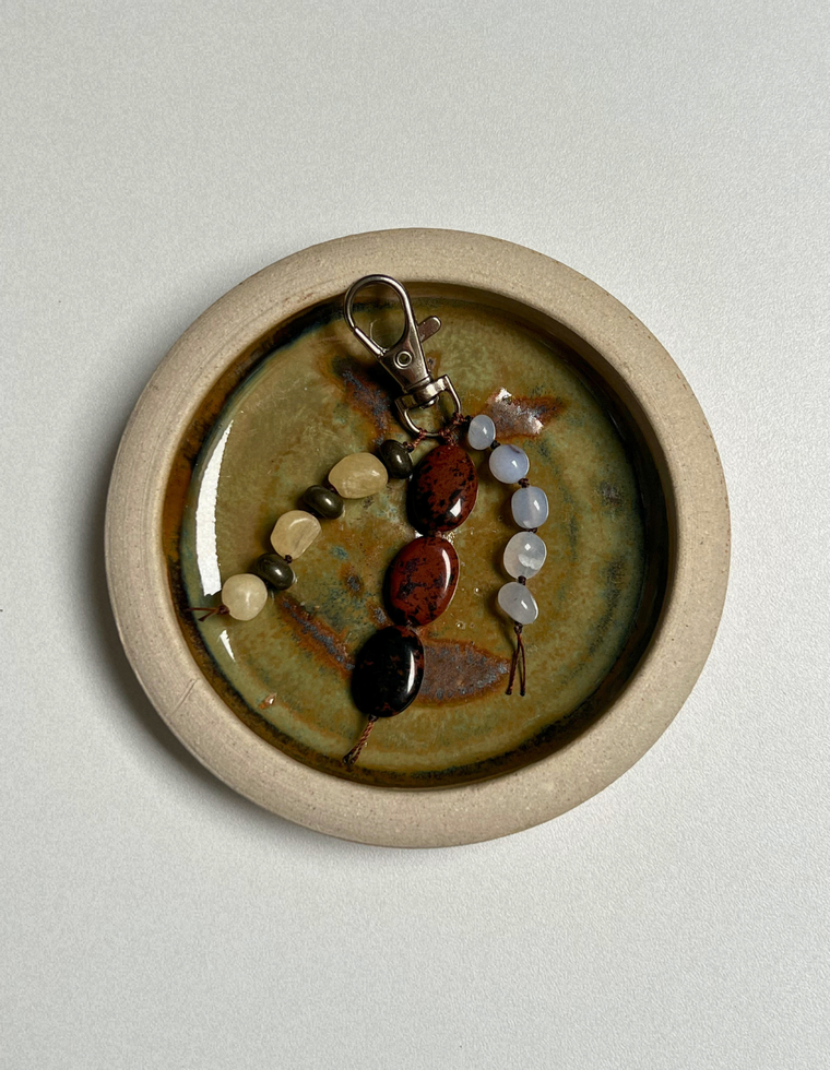 Stoned Charm - Pyrite & Mahogany Obsidian