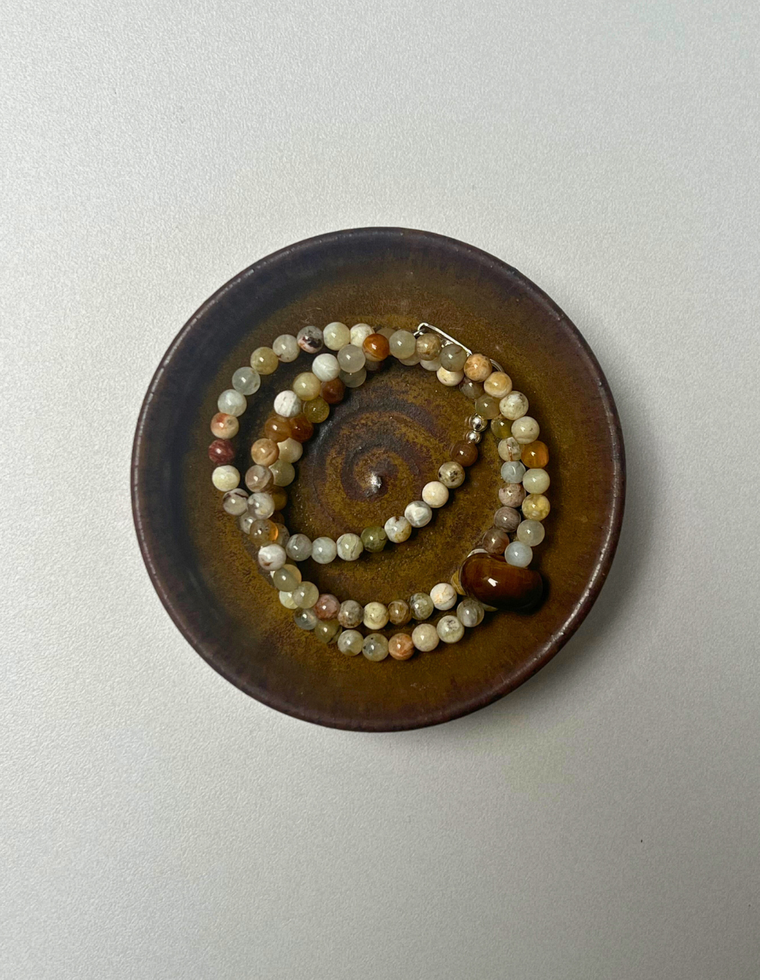 Earth Hold 2 - Yellow Opal & Tiger Eye Movement Necklace
