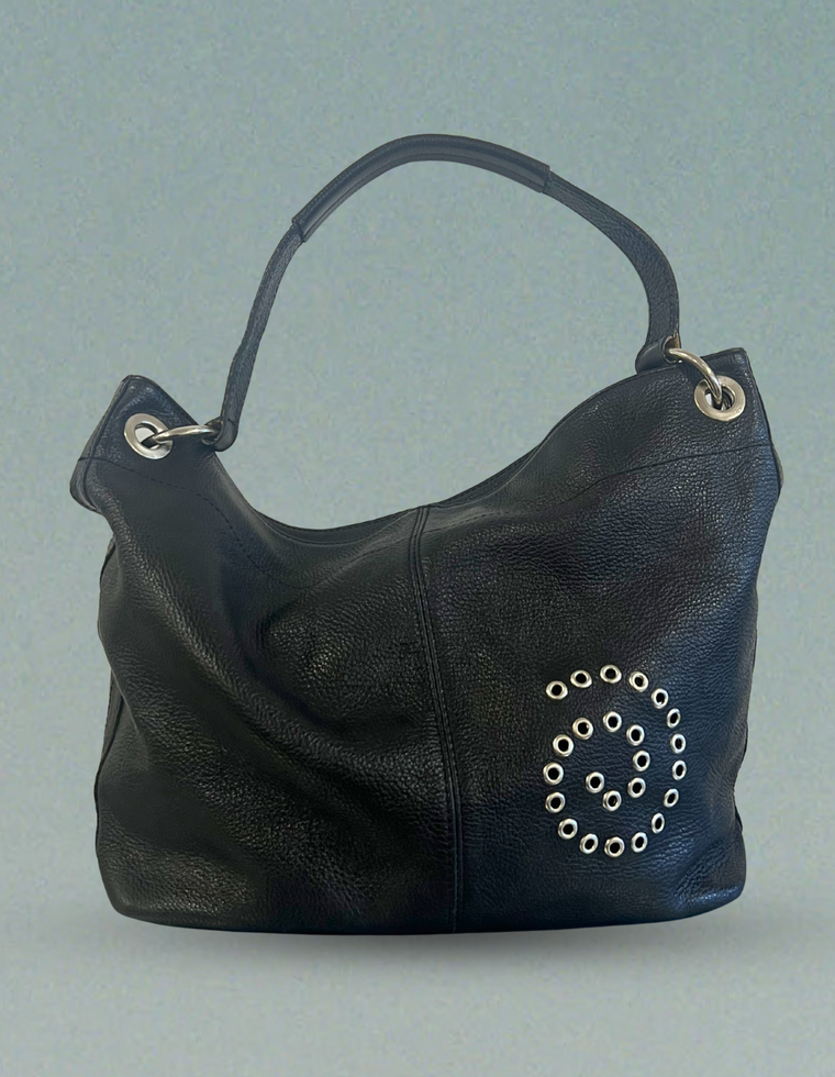 Spiral Stud Vintage Leather Bag / Piece 43