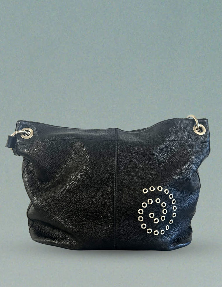 Spiral Stud Vintage Leather Bag / Piece 43