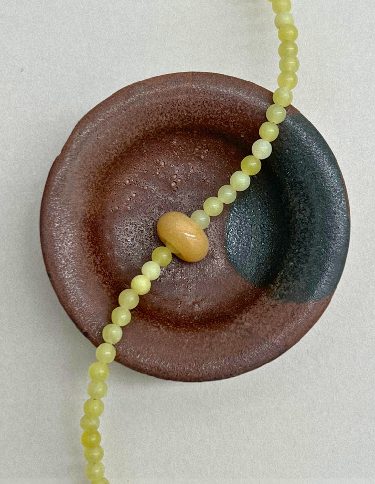 Habit 11 – Olive Jade & Yellow Topaz Movement Necklace